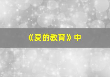 《爱的教育》中