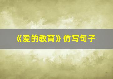 《爱的教育》仿写句子