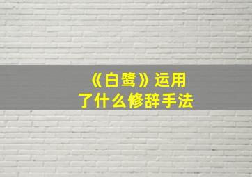 《白鹭》运用了什么修辞手法