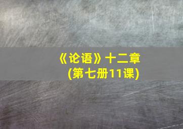 《论语》十二章(第七册11课)