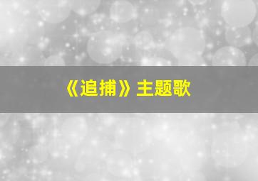 《追捕》主题歌