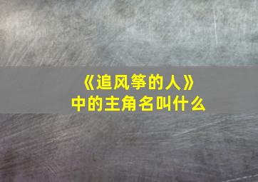 《追风筝的人》中的主角名叫什么