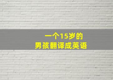 一个15岁的男孩翻译成英语