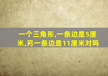 一个三角形,一条边是5厘米,另一条边是11厘米对吗