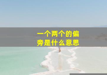 一个两个的偏旁是什么意思