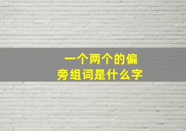 一个两个的偏旁组词是什么字