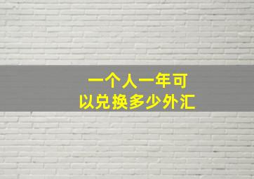 一个人一年可以兑换多少外汇