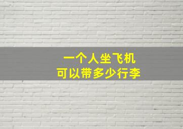 一个人坐飞机可以带多少行李