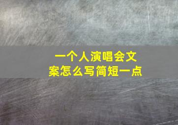 一个人演唱会文案怎么写简短一点