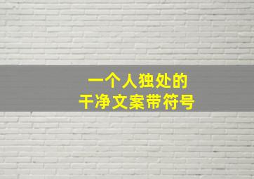 一个人独处的干净文案带符号