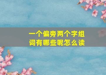 一个偏旁两个字组词有哪些呢怎么读