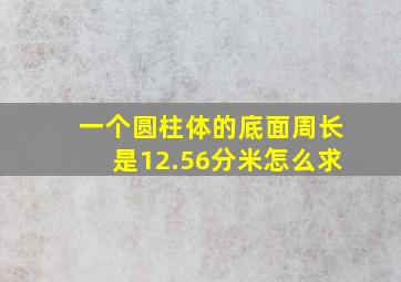 一个圆柱体的底面周长是12.56分米怎么求