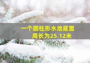 一个圆柱形水池底面周长为25.12米