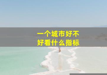 一个城市好不好看什么指标