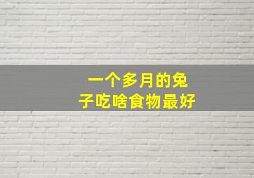 一个多月的兔子吃啥食物最好