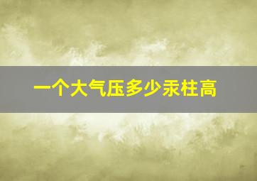 一个大气压多少汞柱高