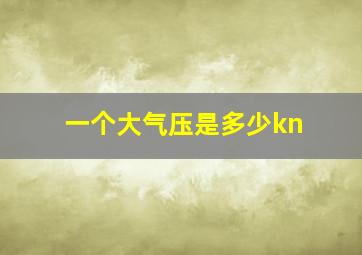 一个大气压是多少kn