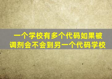 一个学校有多个代码如果被调剂会不会到另一个代码学校