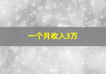 一个月收入3万