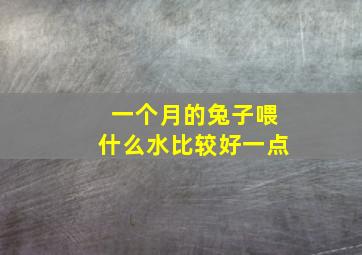 一个月的兔子喂什么水比较好一点