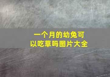 一个月的幼兔可以吃草吗图片大全