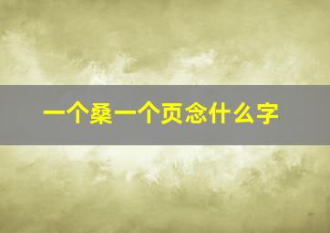 一个桑一个页念什么字