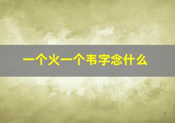 一个火一个韦字念什么