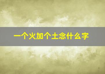 一个火加个土念什么字