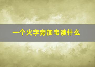 一个火字旁加韦读什么