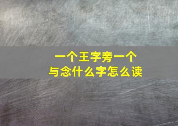 一个王字旁一个与念什么字怎么读