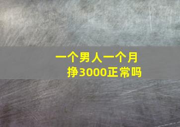 一个男人一个月挣3000正常吗