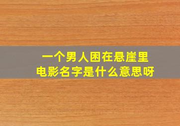 一个男人困在悬崖里电影名字是什么意思呀