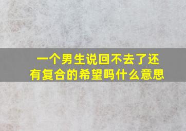 一个男生说回不去了还有复合的希望吗什么意思