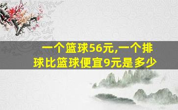 一个篮球56元,一个排球比篮球便宜9元是多少