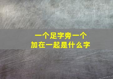 一个足字旁一个加在一起是什么字