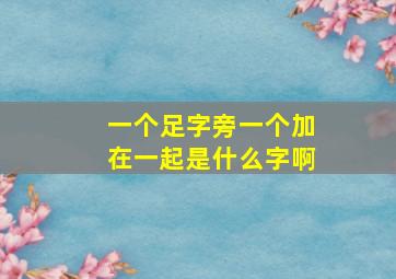 一个足字旁一个加在一起是什么字啊