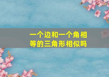 一个边和一个角相等的三角形相似吗