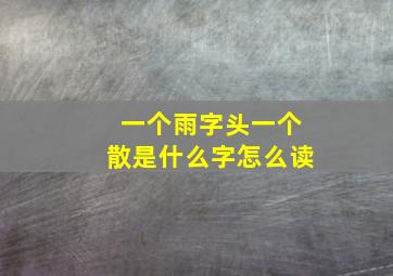 一个雨字头一个散是什么字怎么读