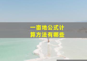 一亩地公式计算方法有哪些