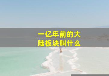 一亿年前的大陆板块叫什么