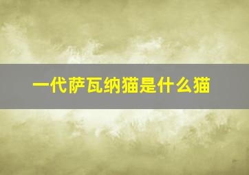 一代萨瓦纳猫是什么猫