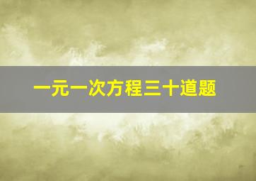 一元一次方程三十道题