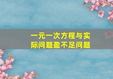 一元一次方程与实际问题盈不足问题