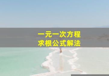 一元一次方程求根公式解法