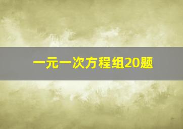 一元一次方程组20题