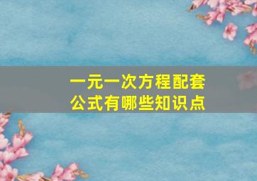 一元一次方程配套公式有哪些知识点