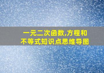 一元二次函数,方程和不等式知识点思维导图