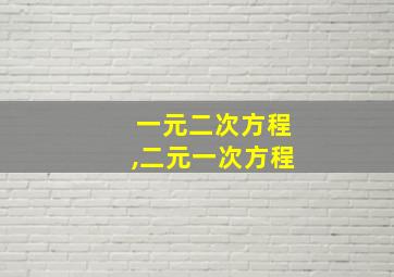 一元二次方程,二元一次方程