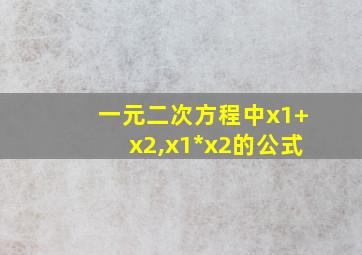 一元二次方程中x1+x2,x1*x2的公式