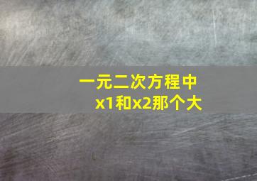 一元二次方程中x1和x2那个大